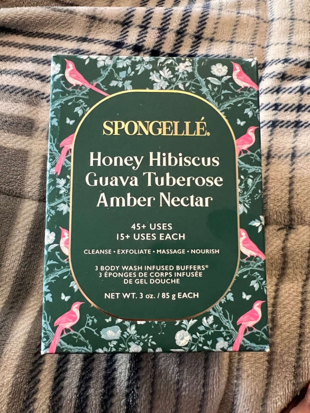 New! Spongellé Set! Honey Hibiscus Guava Tuberose Amber Nectar Body Wash Buffers